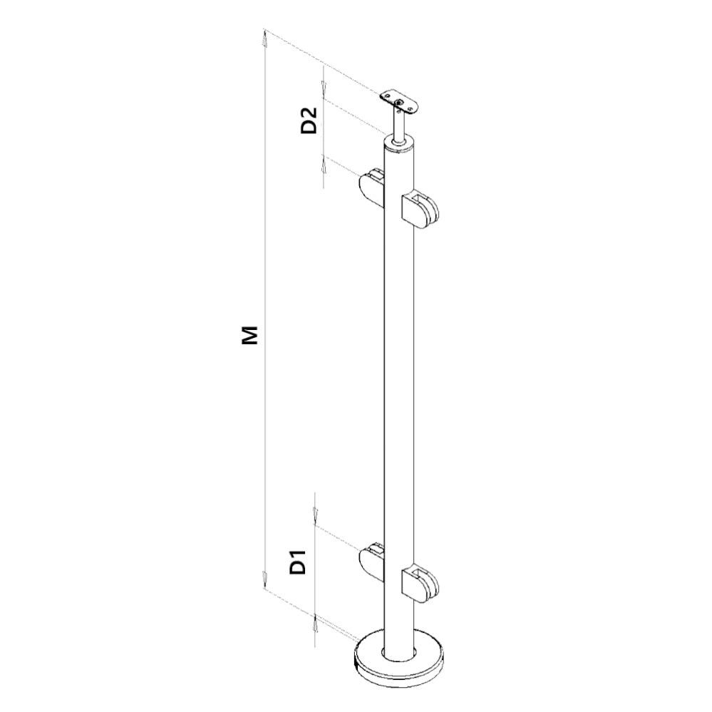 42.4 x 2mm Round SS Posts - Height: 32 1/2"